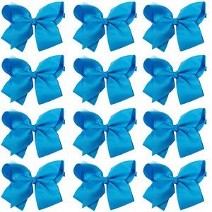 12pc Baby Girls Teens Women Solid 6" Hair Bows